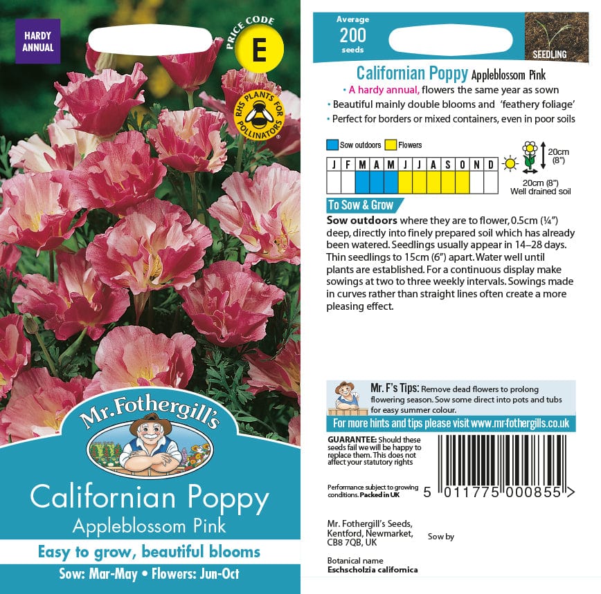 Californian Poppy Appleblossom Pink Seeds - Image 2