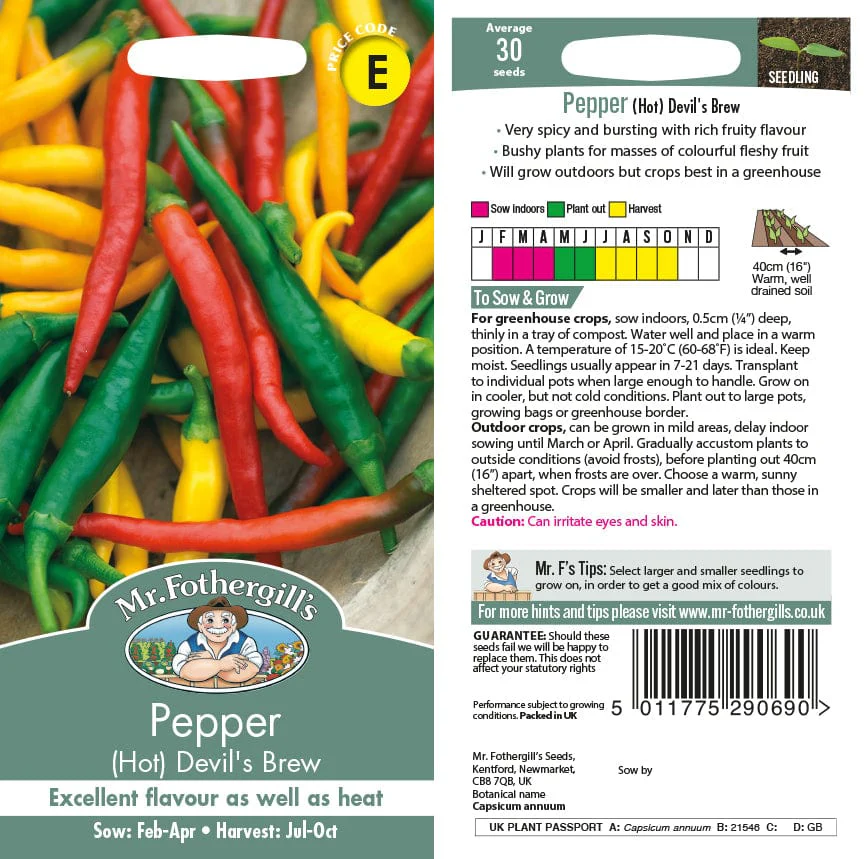Pepper (Hot) Devil's Brew Vegetable Seeds - Image 2